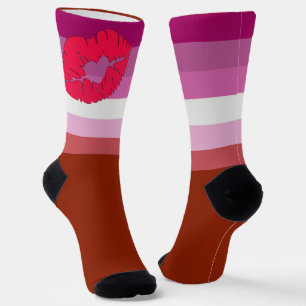 SlipperyJoe Lippenstift lesbische Pride-Flagge fem Socken