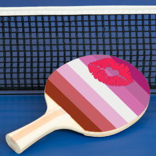 SlipperyJoe Lippenstift lesbische Pride-Flagge fem Tischtennis Schläger