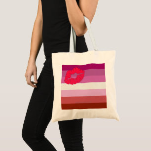 SlipperyJoe Lippenstift lesbische Pride-Flagge fem Tragetasche