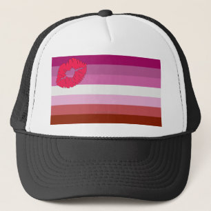 SlipperyJoe Lippenstift lesbische Pride-Flagge fem Truckerkappe