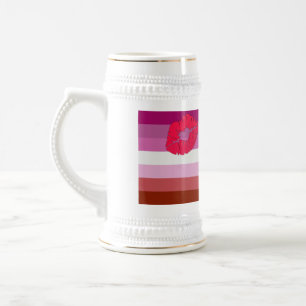 SlipperyJoe Lippenstift Lesbische Strichflagge Fem Bierglas