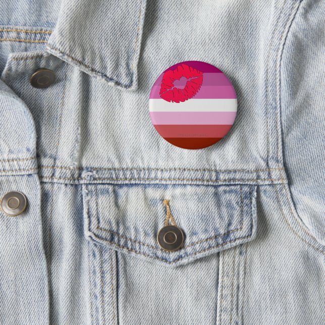 SlipperyJoe Lippenstift Lesbische Strichflagge Fem Button (Beispiel)