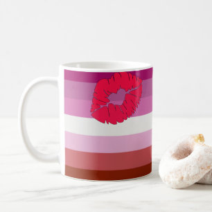 SlipperyJoe Lippenstift Lesbische Strichflagge Fem Kaffeetasse