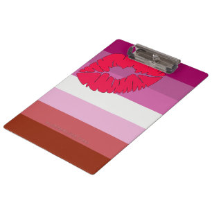 SlipperyJoe Lippenstift Lesbische Strichflagge Fem Klemmbrett