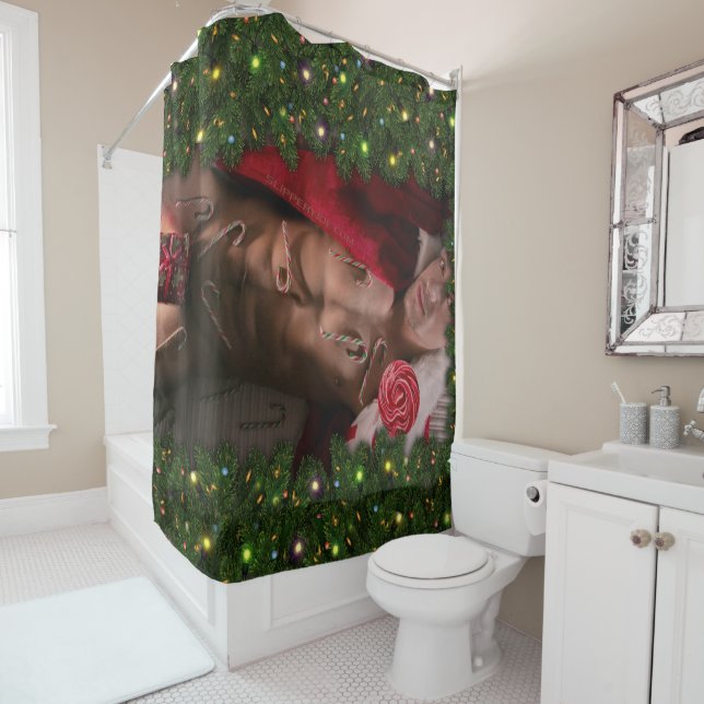 SlipperyJoe männliche Brustkorb Sechserpack Bauchs Duschvorhang (Beispiel)