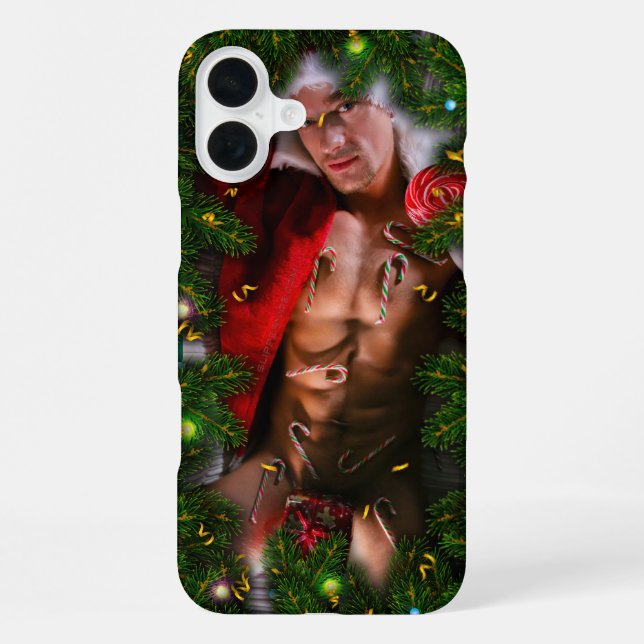 SlipperyJoe männliche Brustkorb Sechserpack Bauchs iPhone 16 Plus Hülle (Rückseite)