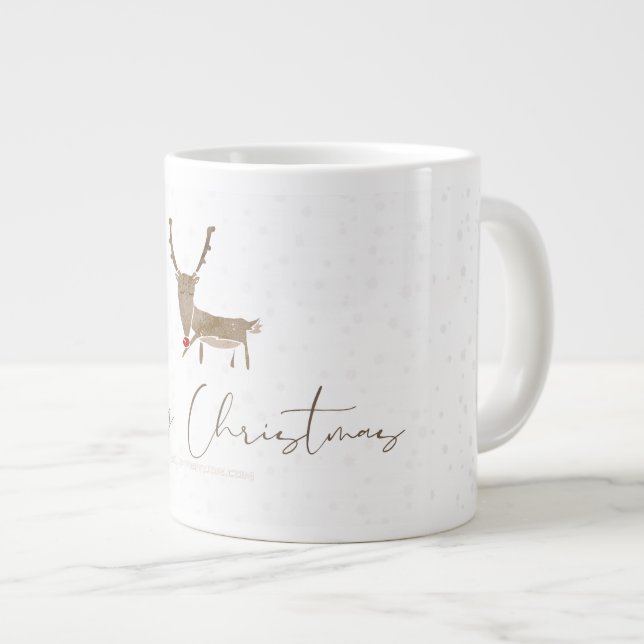 SlipperyJoe Merry Weihnachtsrentiere rote Nase ant Jumbo-Tasse (Vorderseite Rechts)