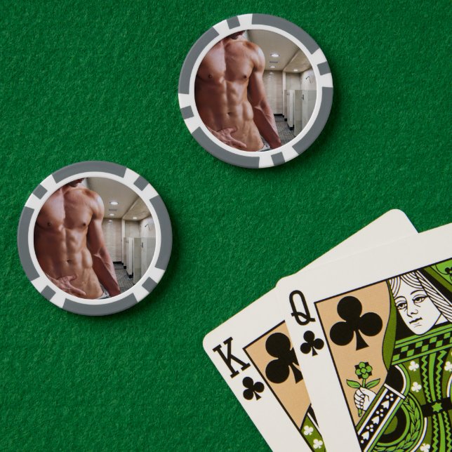 SlipperyJoe-Muschelmuskulatur-Armbanduhr Pokerchips (Pokertisch (doppelt))