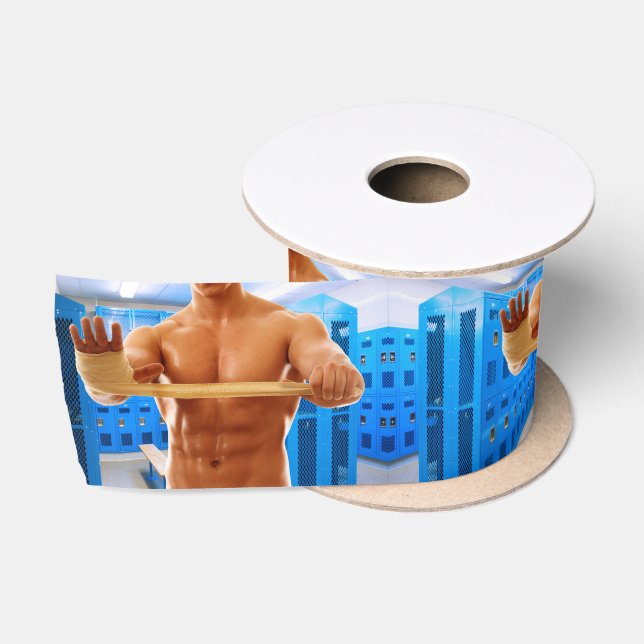 SlipperyJoe Musculus man abs locker Raum gekachelt Satinband (Spule)