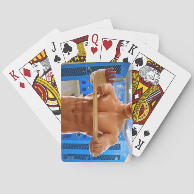 SlipperyJoe Musculus man abs locker Raum gekachelt Spielkarten (Rückseite)