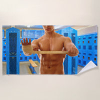 SlipperyJoe Musculus man abs locker Raum gekachelt