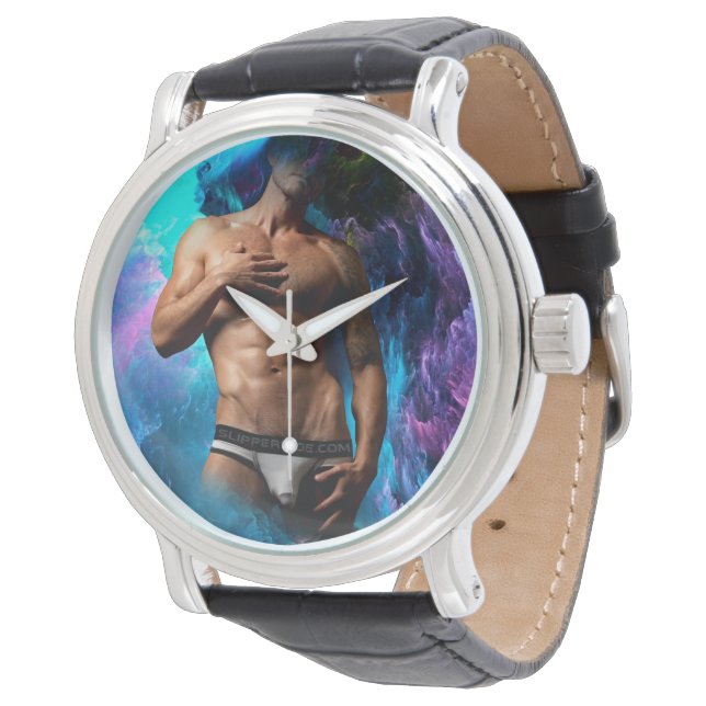 SlipperyJoe Muskel-Unterhosen-Wulst lebhaft h Armbanduhr (Schrägansicht)