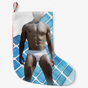 SlipperyJoe muskulöser Mann sechs Packungen abs mä Kleiner Weihnachtsstrumpf