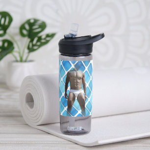 SlipperyJoe muskulöser Mann sechs Packungen abs mä Trinkflasche