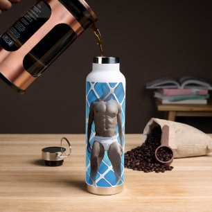 SlipperyJoe muskulöser Mann sechs Packungen abs mä Trinkflasche