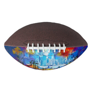 SlipperyJoe NYC Graffiti Mond umgeben von wirbelnd Football