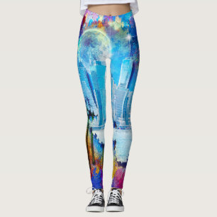 SlipperyJoe NYC Graffiti Mond umgeben von wirbelnd Leggings
