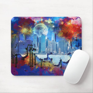 SlipperyJoe NYC Graffiti Mond umgeben von wirbelnd Mousepad