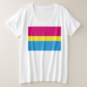 SlipperyJoe pansexual Stolz Fahne rosa Bernstein Große Größe T-Shirt