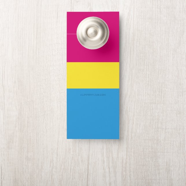 SlipperyJoe pansexual Stolz Fahne rosa Bernstein Türanhänger (Auf Knauf)
