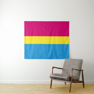 SlipperyJoe pansexual Stolz Fahne rosa Bernstein Wandteppich