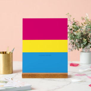 SlipperyJoe pansexuelle Pride-Flagge pink bernstei Acrylschild