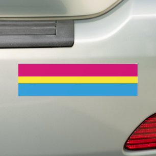 SlipperyJoe pansexuelle Pride-Flagge pink Bernstei Autoaufkleber