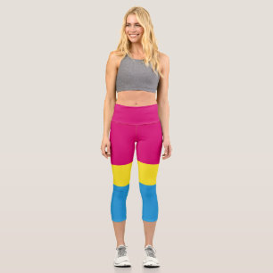 SlipperyJoe pansexuelle Pride-Flagge pink Bernstei Capri Leggings