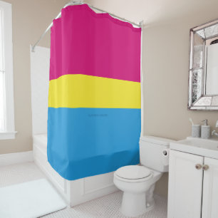 SlipperyJoe pansexuelle Pride-Flagge pink bernstei Duschvorhang