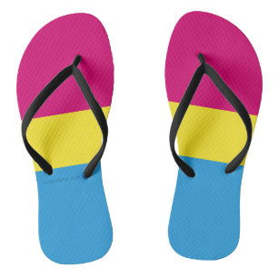 SlipperyJoe pansexuelle Pride-Flagge pink Bernstei Flip Flops