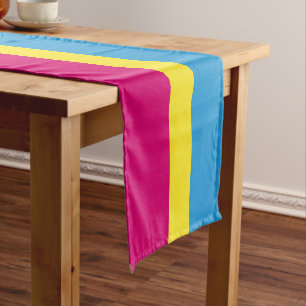 SlipperyJoe pansexuelle Pride-Flagge pink Bernstei Kurzer Tischläufer