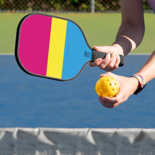 SlipperyJoe pansexuelle Pride-Flagge pink bernstei Pickleball Schläger