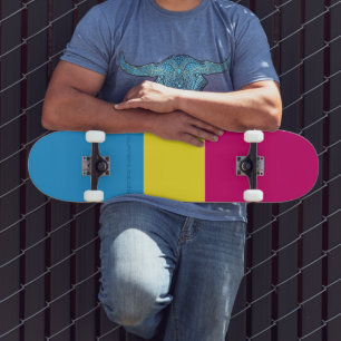 SlipperyJoe pansexuelle Pride-Flagge pink bernstei Skateboard