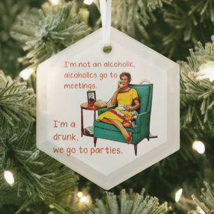 SlipperyJoe sozialisiert Trinken Party Vintag Ornament Aus Glas