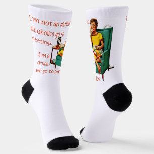 SlipperyJoe sozialisiert Trinken Party Vintag Socken