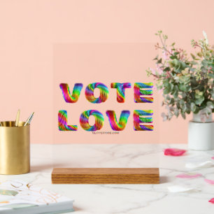 SlipperyJoe Stimme Liebe Gleichheit regenbogenfarb Acrylschild
