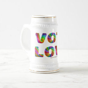 SlipperyJoe Stimme Liebe Gleichheit regenbogenfarb Bierglas