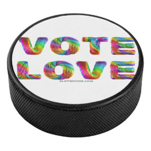SlipperyJoe Stimme Liebe Gleichheit regenbogenfarb Eishockey Puck