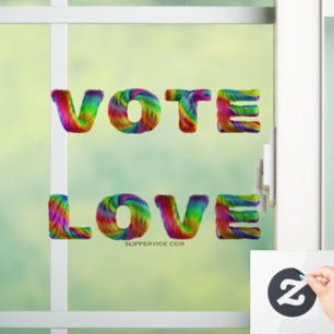 SlipperyJoe Stimme Liebe Gleichheit regenbogenfarb Fensteraufkleber