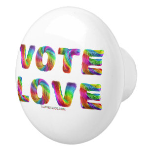 SlipperyJoe Stimme Liebe Gleichheit regenbogenfarb Keramikknauf