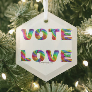 SlipperyJoe Stimme Liebe Gleichheit regenbogenfarb Ornament Aus Glas