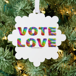 SlipperyJoe Stimme Liebe Gleichheit regenbogenfarb Ornament Karte
