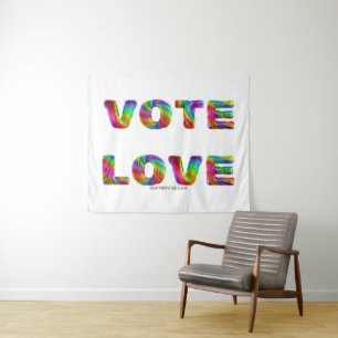 SlipperyJoe Stimme Liebe Gleichheit regenbogenfarb Wandteppich