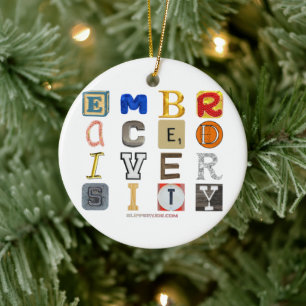 SlipperyJoe umarmt Vielfalt Metapher LGBTQIA glo Keramik Ornament