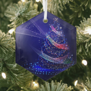 SlipperyJoe Weihnachtsbaum digital transluzent rot Ornament Aus Glas