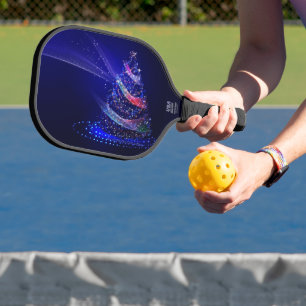 SlipperyJoe Weihnachtsbaum digital transluzent rot Pickleball Schläger