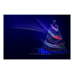 SlipperyJoe Weihnachtsbaum digital transluzent rot Poster