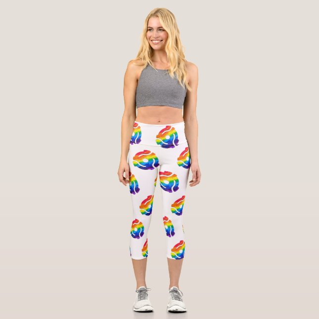 SlipperyJoe's 45-RPM-Plattenadaptervibran Capri Leggings (Vorderseite)