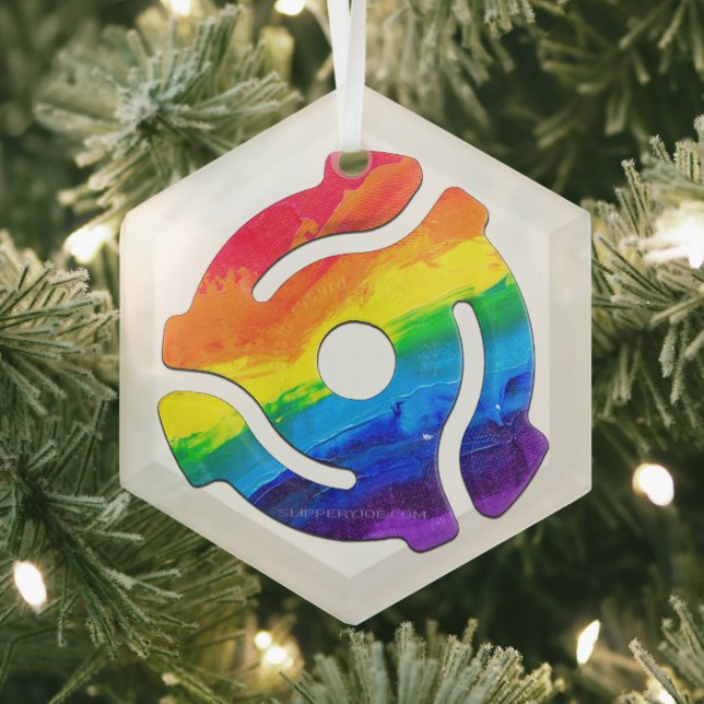 SlipperyJoe's 45-RPM-Plattenadaptervibran Ornament Aus Glas (Insitu)