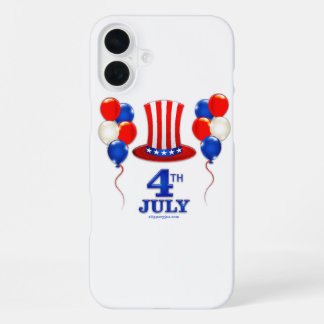 SlipperyJoe's 4. Juli Unabhängigkeitstag Klassiker iPhone 16 Plus Hülle